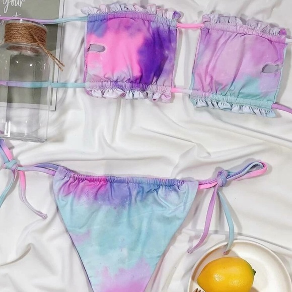 Two piece strapless bathing suit Tie Dye - Picture 2 of 3